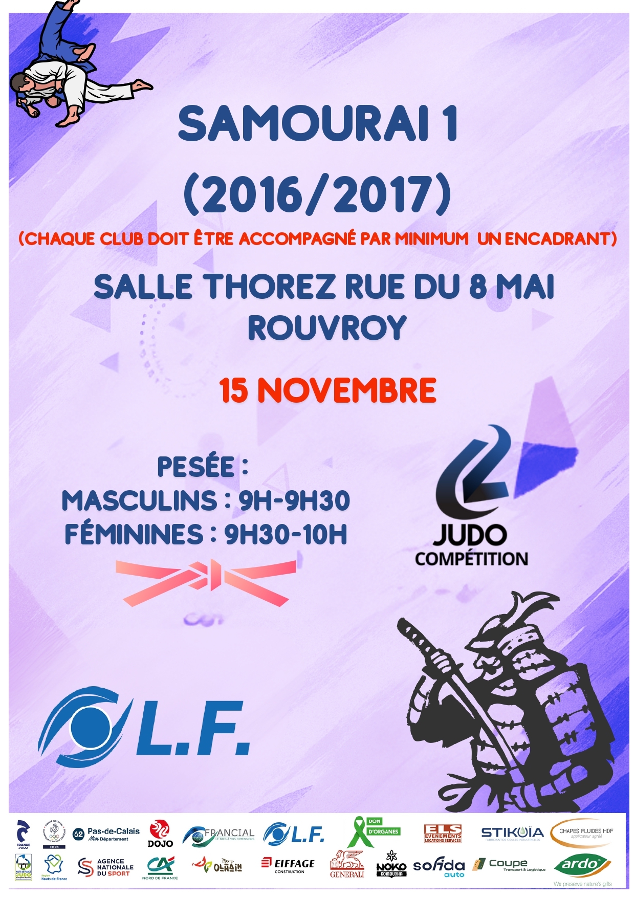 Compétition SAMOURAÏ 1 du 16 novembre 2025